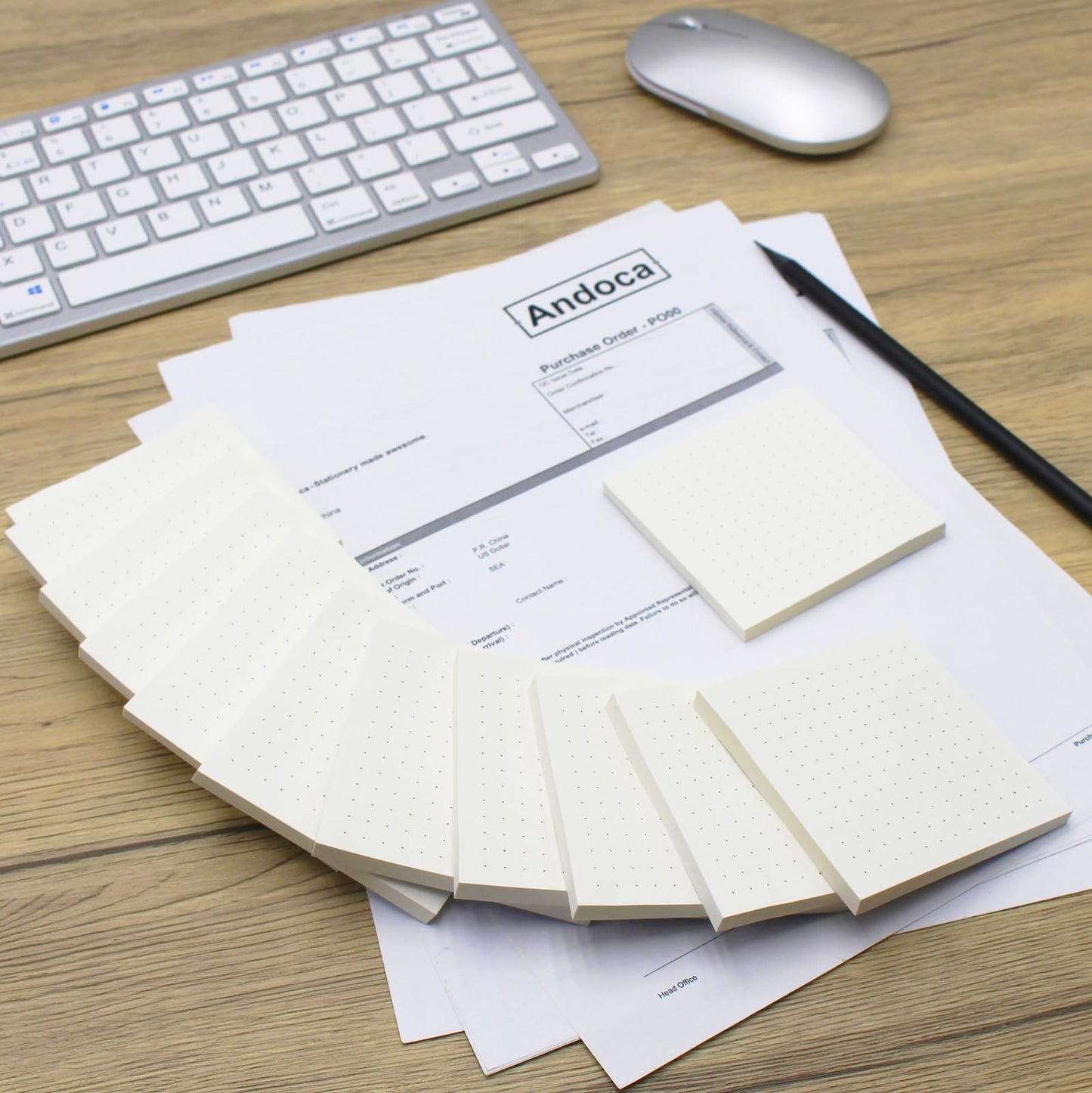 (12 Pad) Dotted Sticky Notes, 3x3 Inch, Dot Grid Self-Stick Notes, Easy to Post for School, Office, Notebook, White Color Pads/Pack