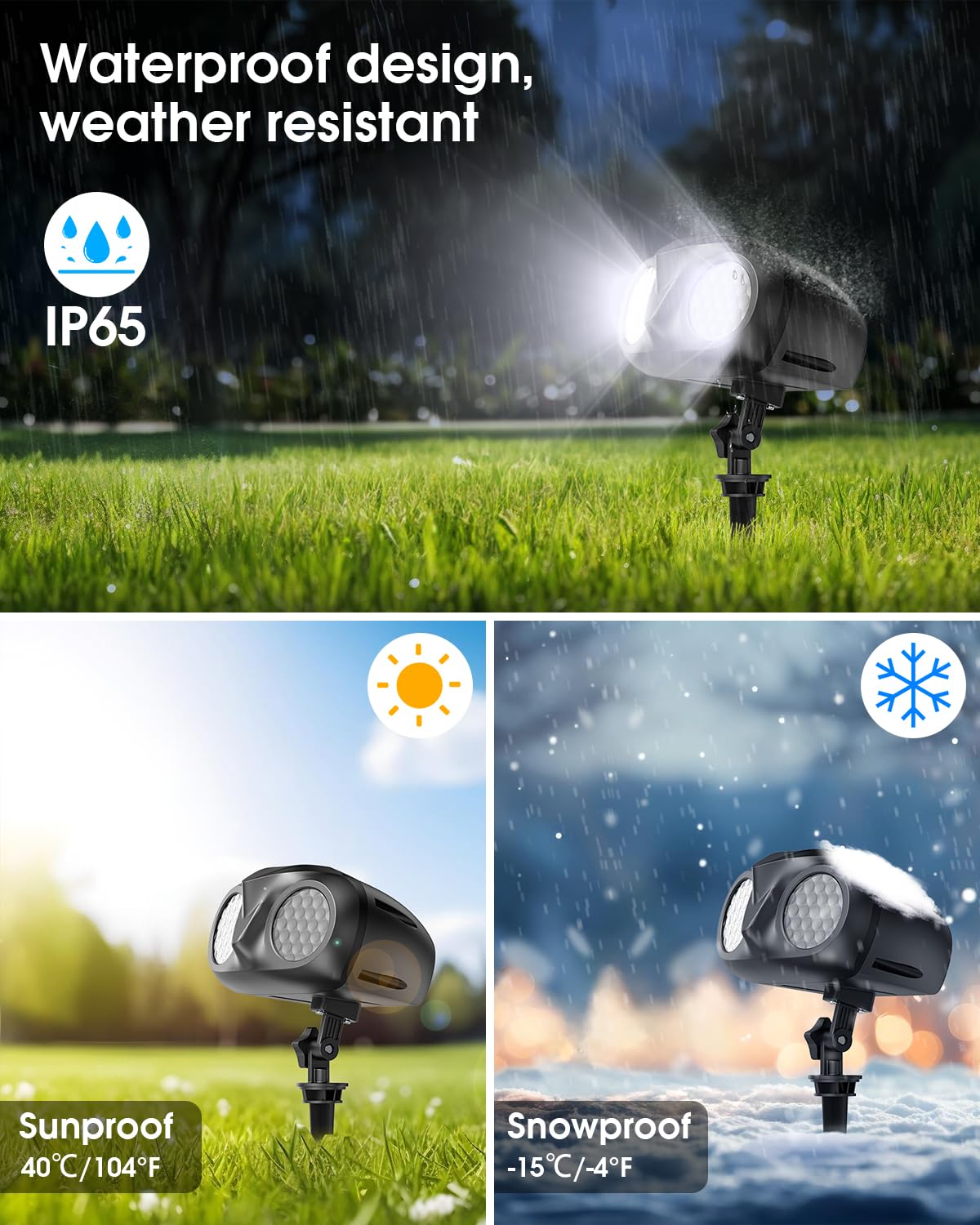 Hiketrax Christmas Snowflake Projector HD Lights Outdoor, Dual-Head Snowfall Led Lights with Remote, IP65 Waterproof, for Halloween Xmas New Year Holiday Party Decoration