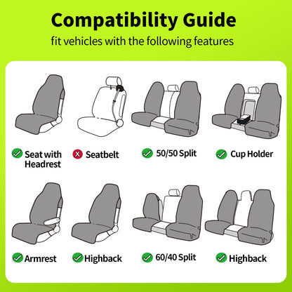 Leader Accessories Black Waterproof Sweat Towel Seat Cover Universal Non-Slip for Car Truck SUV Seat for Dog & Kid Workout Outdoor OR Sport Activities