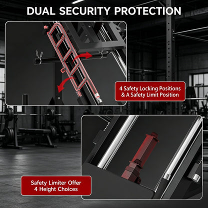 Leg Press Hack Squat Machine Combo, 45° Leg Exercise Machine ,Lower Body Special with Weight Storage for Quads, Hamstring, Glutes, Calves, Compact Home Gym Leg Day Equipment