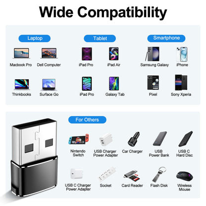𝟒𝐏𝐚𝐜𝐤 𝐔𝐩𝐠𝐫𝐚𝐝𝐞𝐝 USB to USB C Adapter,Type-C Female to A Male Charger Converter for iPhone 17 Charger,iWatch Ultra SE 9 10,iPhone 17 Pro Max 16 15 12,Samsung S25,AirPods,iPad,Car,PS4
