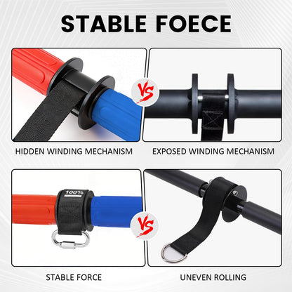 LIZAAL Forearm Strengthener & Wrist Roller，Forearm Exerciser with Thicker Silicone Handle, Forearm Trainer with Heavy-Duty Nylon Strap, Ideal for Muscle building,Grip Strength and Recovery Training - Red & Blue