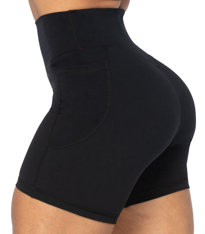 Sunzel 8" / 5" / 3" Biker Shorts for Women with Pockets, High Waisted Yoga Workout Shorts Black Small