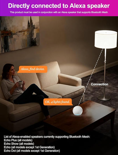 ILC Alexa Light Bulbs (120 Watt Equivalent) Smart Light Bulbs Compatible with Alexa Only, 1200 Lumens, Color Changing, Color Temperature Tunable 2700K-6000K(6 Pack)