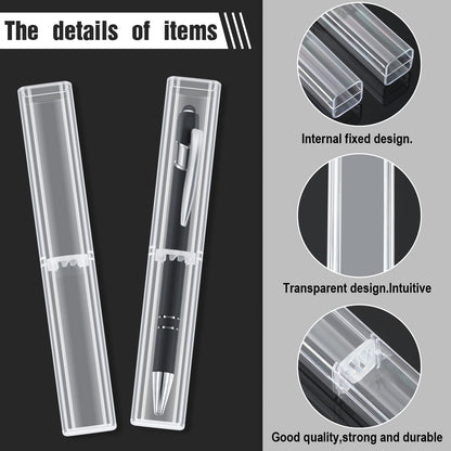 Spakon 40 Pieces Pen Gift Boxes, Acrylic Plastic Pen Cases Storage Plastic Pencil Box Case Transparent Pencil Container for Student School Office Supply