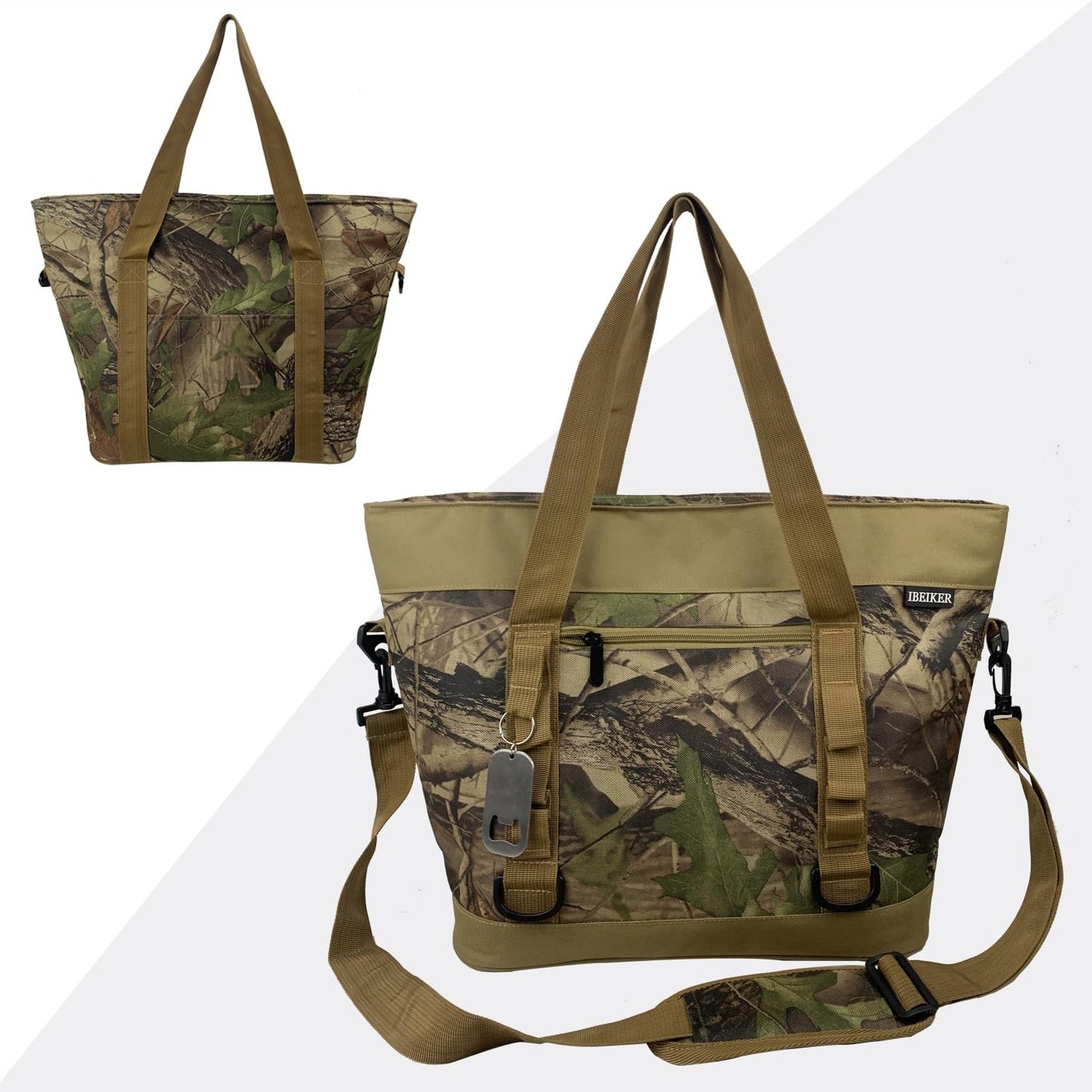 IBEIKER Insulated Cooler Bag, Large Insulated Bag, Reusable Shopping Bags, Leakproof Soft Cooler with BagsBottle Opener, Suitable for Supermarket Shopping, Travel,Beach,Family Picnic,Camping