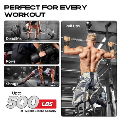 WYOX Weight Lifting Hooks for Deadlift, Pull Ups & Rows – Heavy Duty Wrist Support Grips to Lift Heavier, Reduce Grip Fatigue & Improve Performance – Padded Straps for Men & Women (Pair of 2)