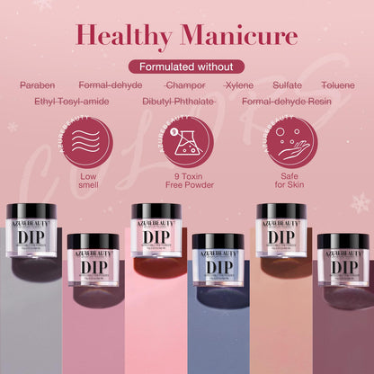 AZUREBEAUTY 31 Pcs Dip Powder Nail Kit 20 Colors Glitter Nude Brown Pink White Gray Dip Powder Liquid Set with Top/Base Coat Activator for French Nails Art Manicure DIY Salon Women Valentine's Gift