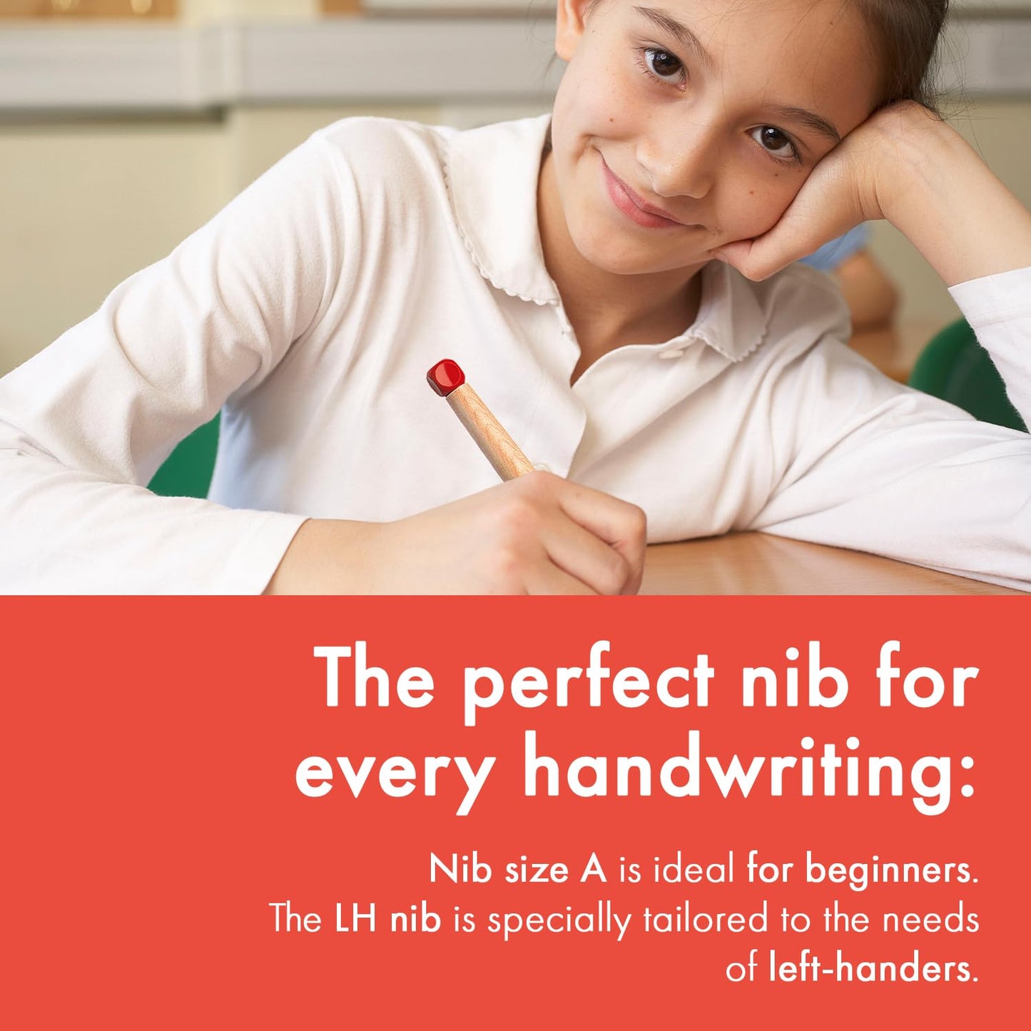 LAMY abc blue - child-friendly Fountain Pen for writing beginners with ergonomic grip & polished steel nib in size A - robust maple wood - including LAMY T 10 blue ink cartridge - Right-Handed