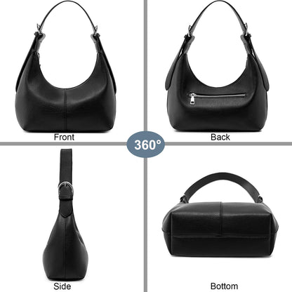 NIUEIMEE ZHOU Hobo Bags for Women Soft Vegan Leather Crescent Shoulder Handbag Slouchy Tote Crossbody Purses