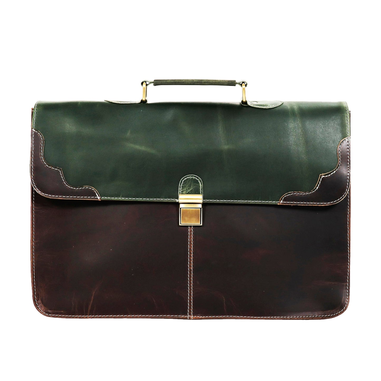 The Tannery Full Grain Genuine Leather Laptop Briefcase For Men & Women, Handcrafted Satchel For Work Crossbody Messenger Bag With Reinforced Strap Everyday Use, Best Gift For Father's Day (14 Inches)