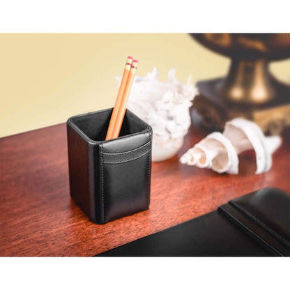 Dacasso Black Leather Pencil Cup
