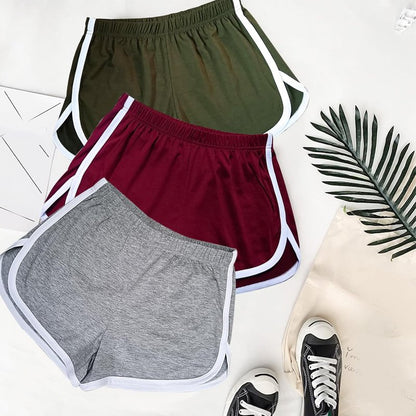 Cameway Women's Cotton Yoga Shorts - 4 Pack Athletic Dance & Cycling Summer Wear | Comfortable Fit