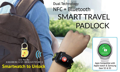 eGeeTouch Smart Travel Lock-Secure & Track Your Luggage/Backpack Anywhere You go.. (Mix 2 Pack)