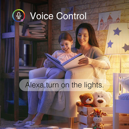 Beantech Wi-Fi Smart Light Bulb, Full Color Changing Light Bulb(RGB+W) 2 Pack-Compatible with Alexa and Google Assistant, Multicolor, (WB5-2p)