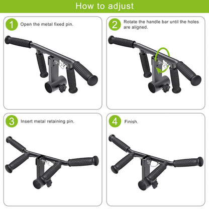 SELEWARE T & V Bar Row Landmine Handle Attachment for 2" Barbell Bar, Solid Multi-Grip Landmine Handle T Row Attachment with Non-Slip Rubber Handle, Fits 2" Olympic Bars Strength Training Bars