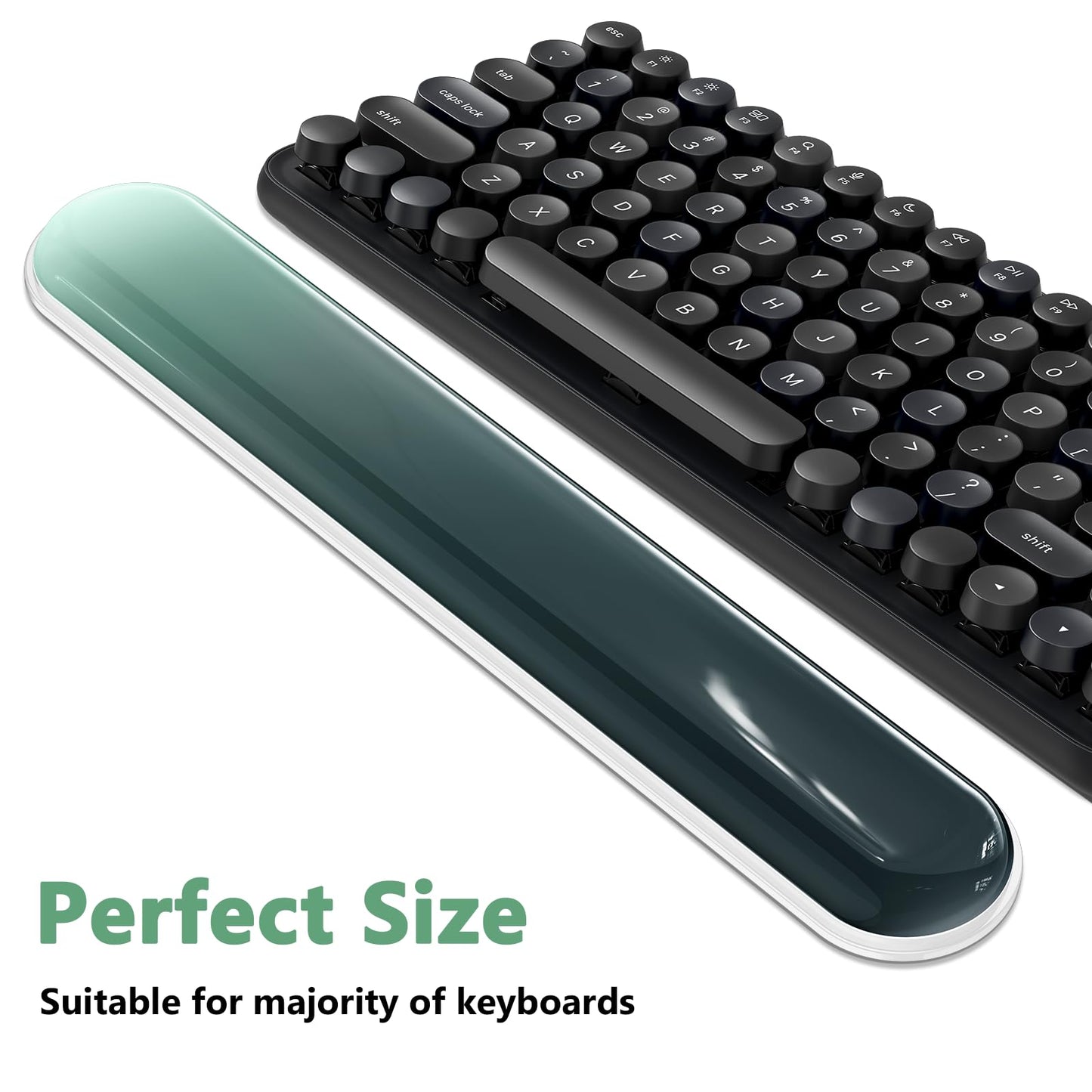 AKIT Ergonomic Mouse Pad with Wrist Rest& Keyboard Wrist Rest, Wrist Rest for Computer Keyboard, Pain Relief, Non-Slip Gel Base, Mousepad Wrist Support for Gaming, Office, Waterdrop Shaped Green