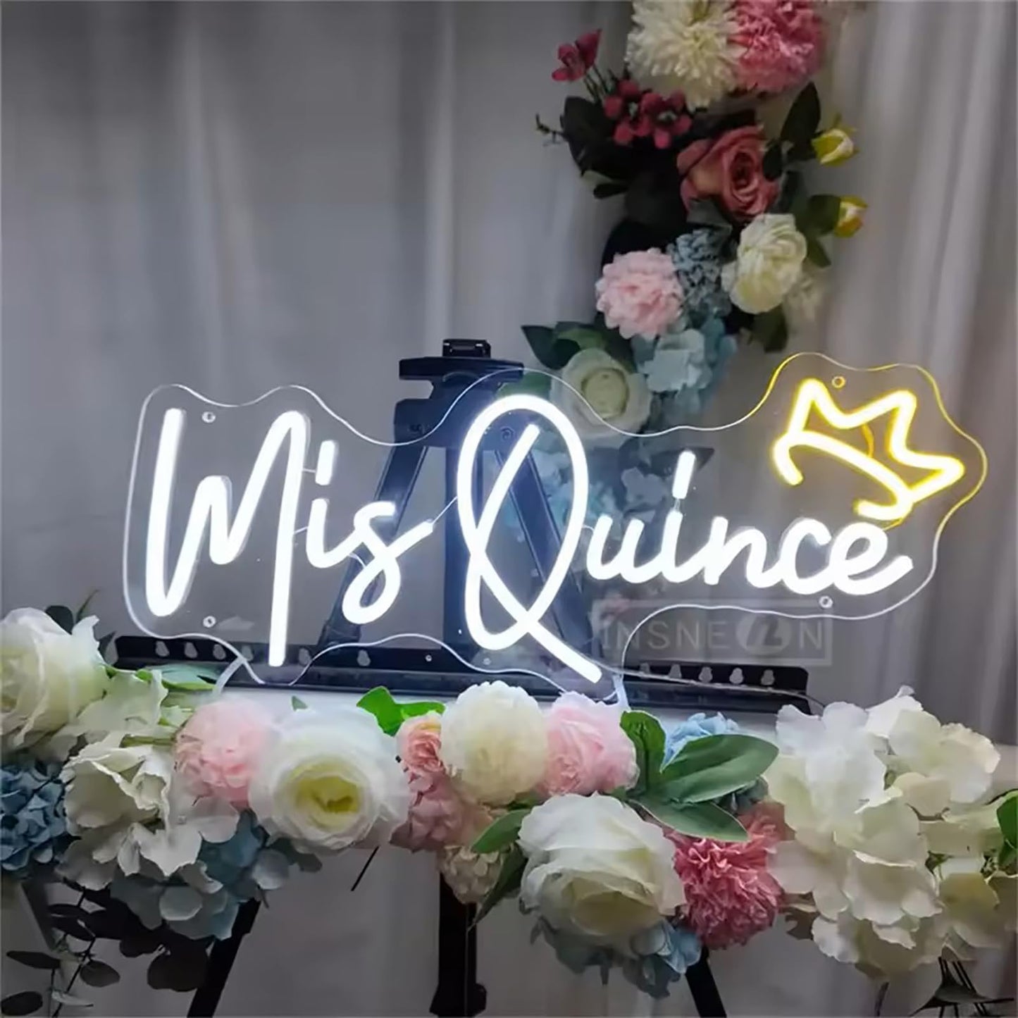 Mis Quince Neon Sign, USB Pink Neon Lights for Wall Decor LED Night Light Signs Birthday Party Bedroom Living Room Christmas Business Decorations Girl Boy Gift