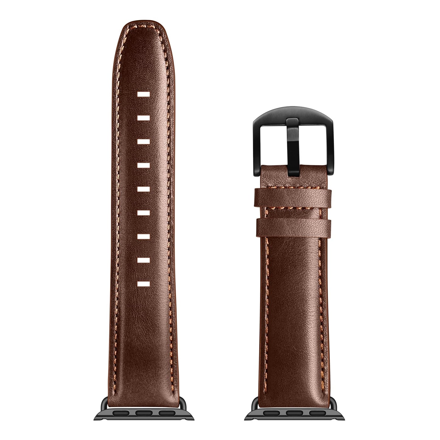 CINORS Italian Dark Brown Leather Band Compatible with Apple Watch 11 10 46mm Ultra 49mm Mens Women Strap XL Big Wrist Bands for iWatch Series 9 8 7 45mm 6 5 4 44mm 3 2 1 SE 42mm