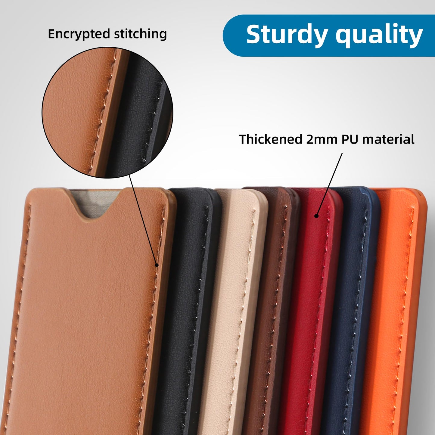 RFID blocking sleeves Universal for travel and business, 7 Pcs Multicolor Luxury Leather Credit Card Cover Protect Cards from Electronic Theft, social security Card Holder Fit in Purse&Wallet