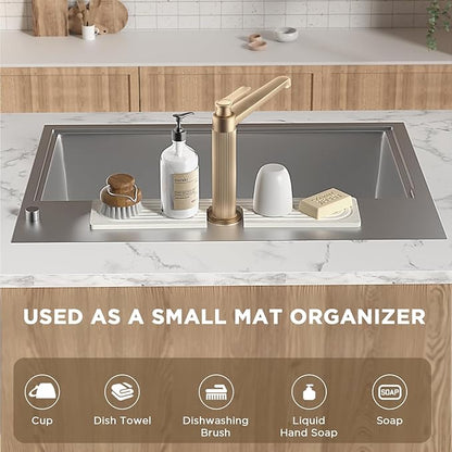 Faucet Mat for Kitchen Sink, Diatomite Stone Drying Sink Protectors, Bathroom