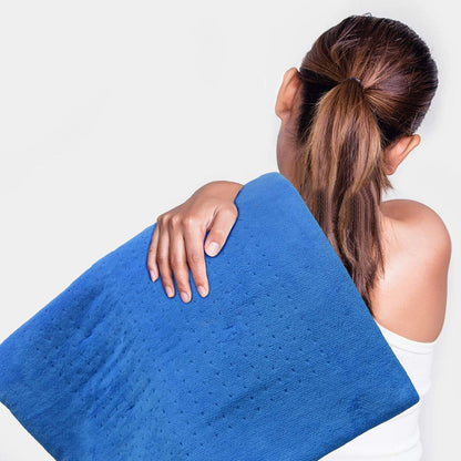 Weighted Heating Pad Fast-Heating Technology for Back/Waist/Abdomen/Shoulder/Neck Pain and Cramps Relief - Moist and Dry Heat Therapy with Auto-Off Hot Heated Pad by GOQOTOMO (19 * 24", Blue)