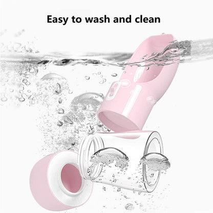 Misthis Outdoor Dog Water Bottle Dispenser - Leak Proof for Pets On The Go with Food Container Multifunctional Travel Dog Water Bottle (Pink)