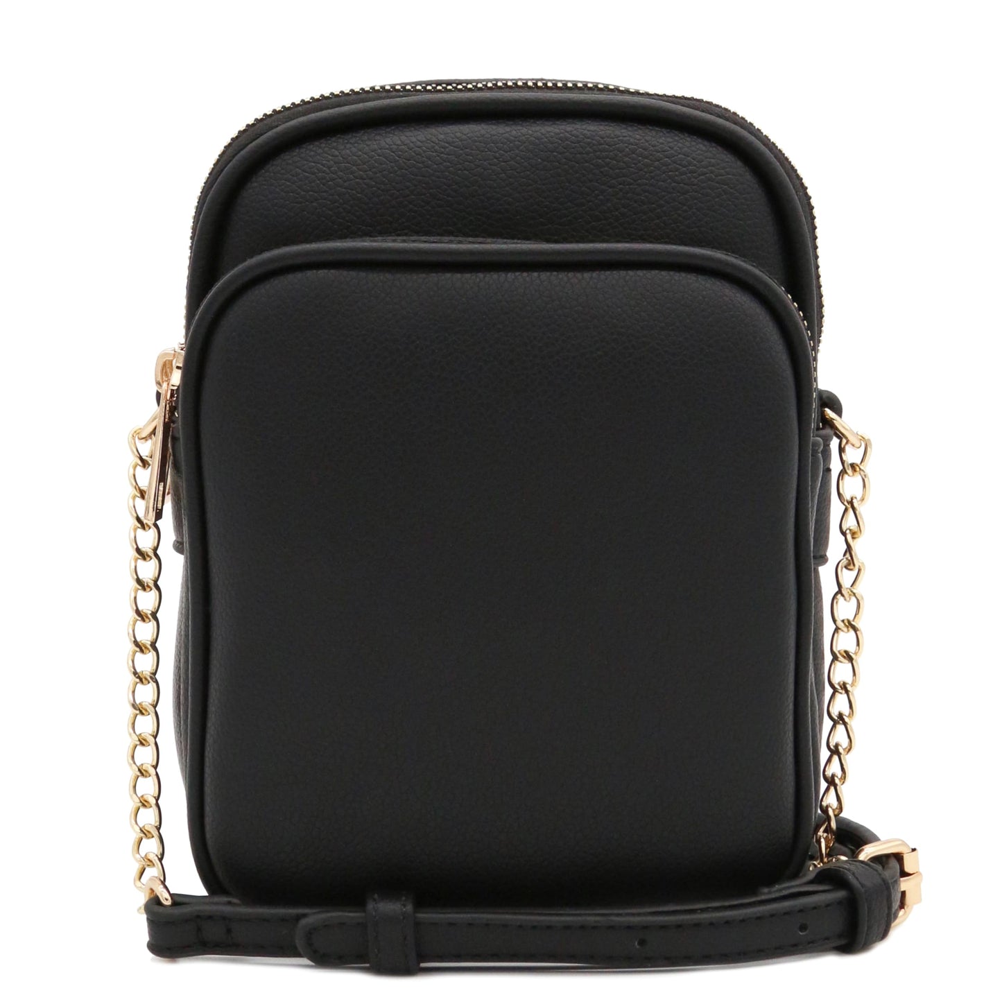 FashionPuzzle Multi Pocket PU Leather Casual Medium Crossbody Bag with Adjustable Strap (Black)