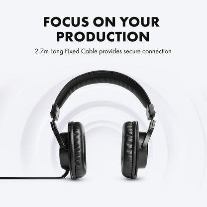 M-AUDIO HDH40 - Over Ear Studio Headphones with Closed Back Design, Flexible Headband and 2.7m Cable for Studio Monitoring, Podcasting and Recording