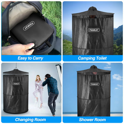 PANKAY Pop Up Privacy Tent, Portable Outdoor Camping Bathroom Toilet Tent, Collapsible Shelter for Camping & Emergency – Lightweight & Sturdy, Easy Set Up, Foldable - with Carry Bag