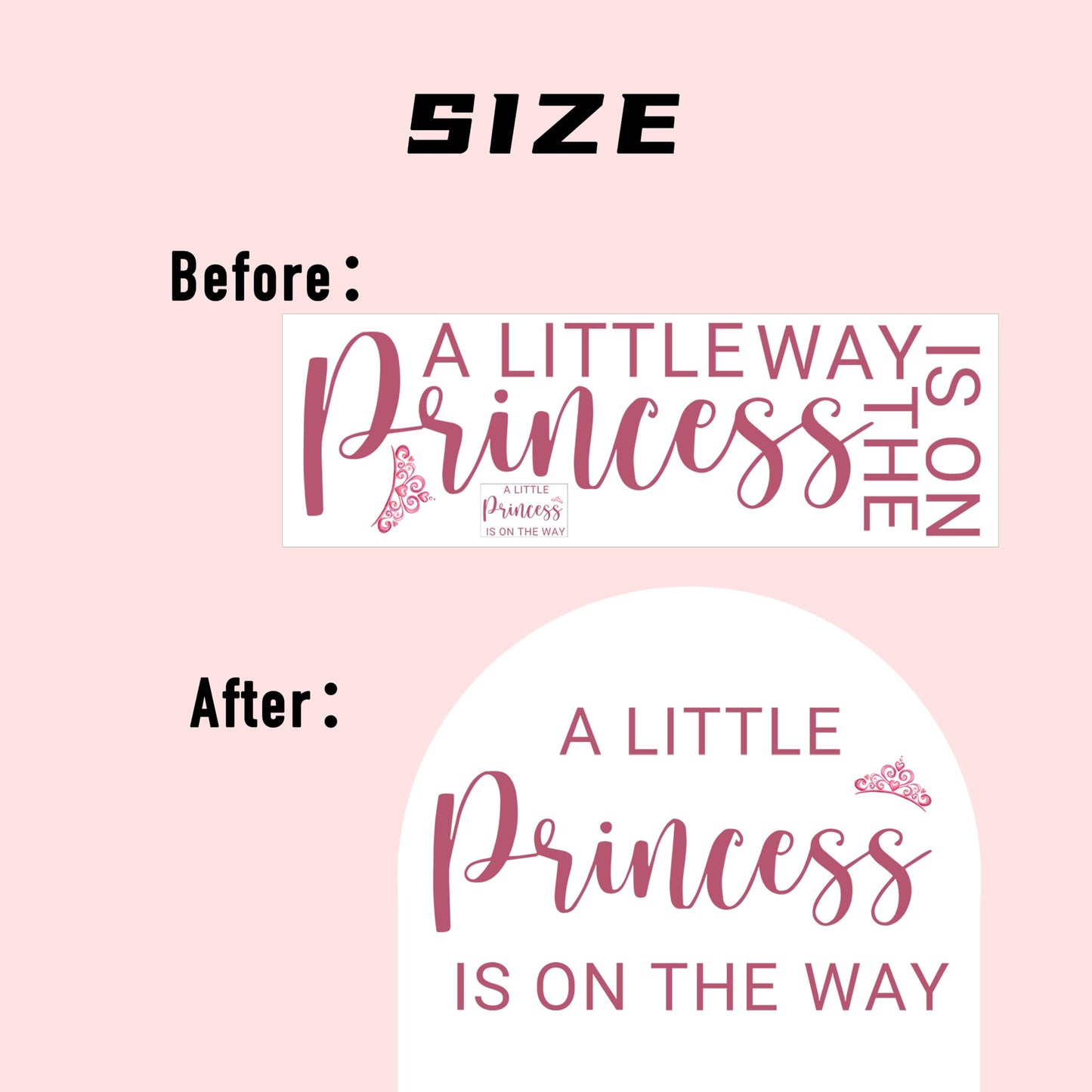 Capiont A Little Princess is On The Way Decal - Princess Themed Baby Shower Decorations, Crown Sign Welcome Baby Party Decorations Stickers for Balloon Arch