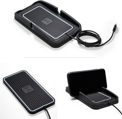 Wireless Charger Car Fast Charging pad,POLMXS 15W Wireless Phone Charger Cell Phone Cordless Flat Charging mat Compatible with iPhone 11/12/12/14/15 Galaxy S21/S22/S23/24 NOTE10(XP01)