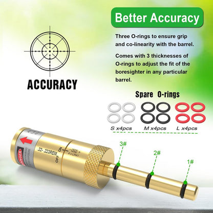 ARKSight Laser Bore Sighter for .22LR/223rem End Barrel Bore Laser Boresighter with Switch Function Easy to Use (22LR-Red Laser)