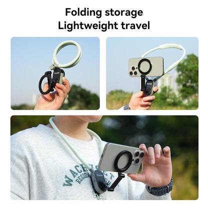 TELESIN Magnetic Neck Mount for Phones, Neck Cell Phone Holder POV/Vlog Selfie Mount Hand Free Phone Neck Holder Chest Stand Strap Video Recording for iPhone 17 16 15 14 13 12 Seires Android Phones