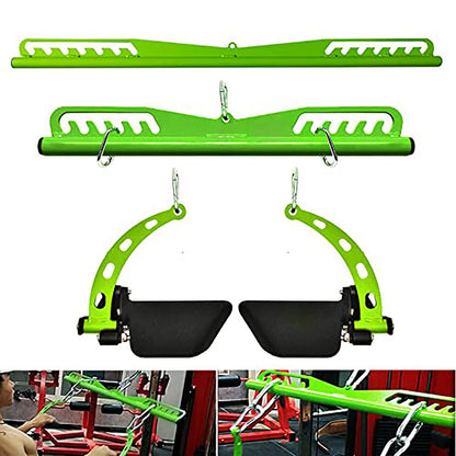 KORIKAHM Adjustable Lat Pull down Bar, Cable Machine Attachments for Gym, Home Gym Fitness T-bar Row Pulldown Attachments, Lat Pull Down Machine Wide Grip Neutral Grip Handle (SP-LONG BAR)