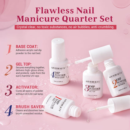 AZUREBEAUTY 31 Pcs Dip Powder Nail Kit 20 Colors Glitter Nude Brown Pink White Gray Dip Powder Liquid Set with Top/Base Coat Activator for French Nails Art Manicure DIY Salon Women Valentine's Gift
