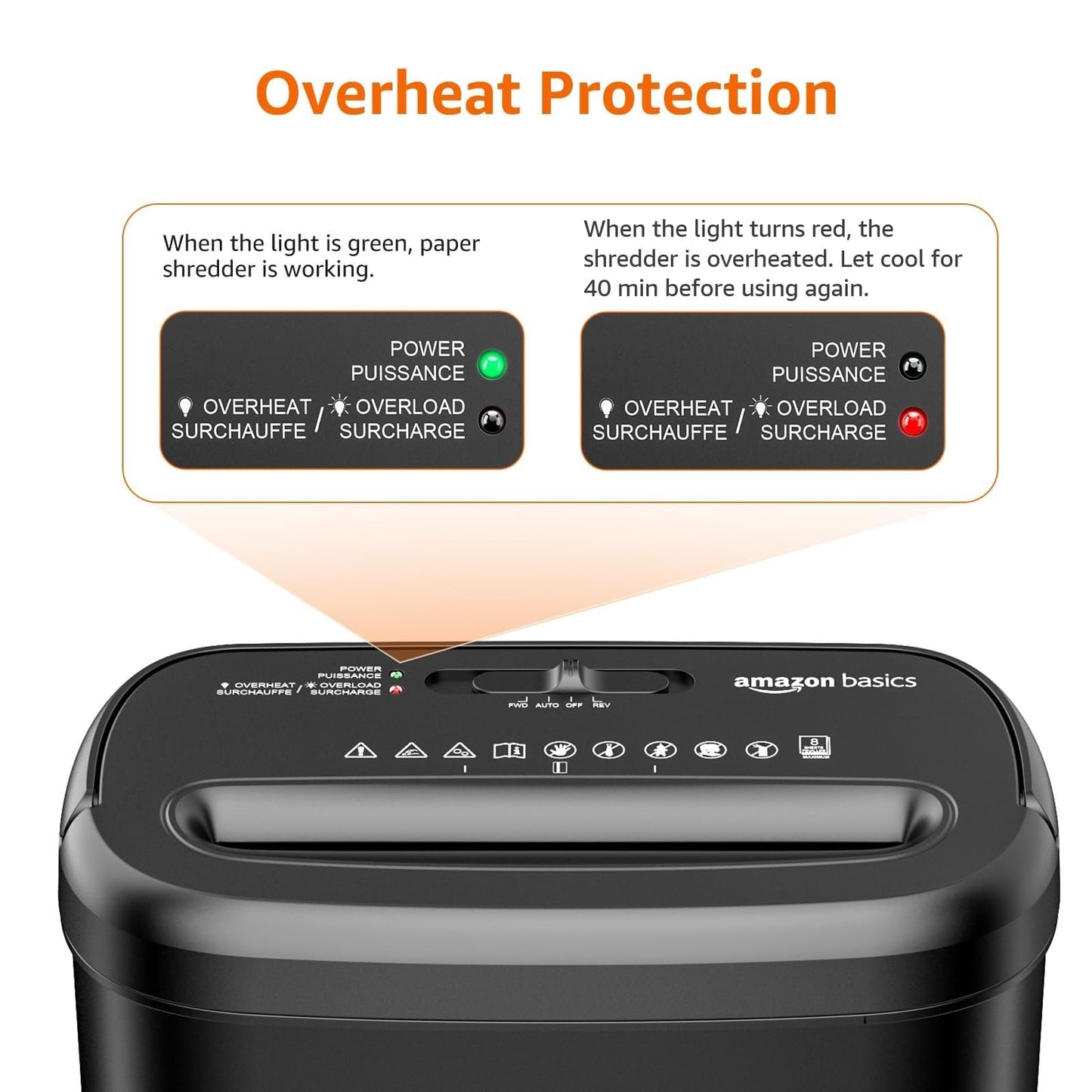 Amazon Basics 8-Sheet High Security Cross Cut Paper and Credit Card Shredder with P-4 Security, Auto Shut-off, Black