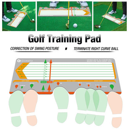 Golf Training Mat for Beginners | Posture Assistance and Entry-Level Stance Corrector | Golf Training Aids Pad for Men Women (Gray)