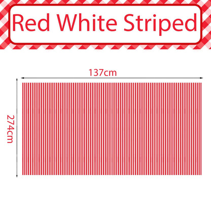 POPOYU 2Pcs Red Stripe Table Cloth,Circus Red and White Party Decorations,Red and White Candy Stripe Plastic Table Covers,Circus Table Decorations for Circus,Movie Night,Carnival Party Supplies