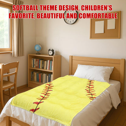Fanfanwin 1 Pcs Softball Flannel Blanket 40"x60" Softball Fleece Throw Blanket for Teen Team Coach Gifts Ball Themed Accessories Decoration for Sport Lovers Birthday Christmas Adult Gift Favors