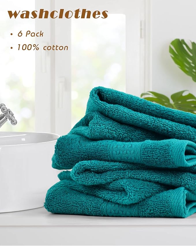 Cleanbear Wash Cloths Turquoise Washcloths
