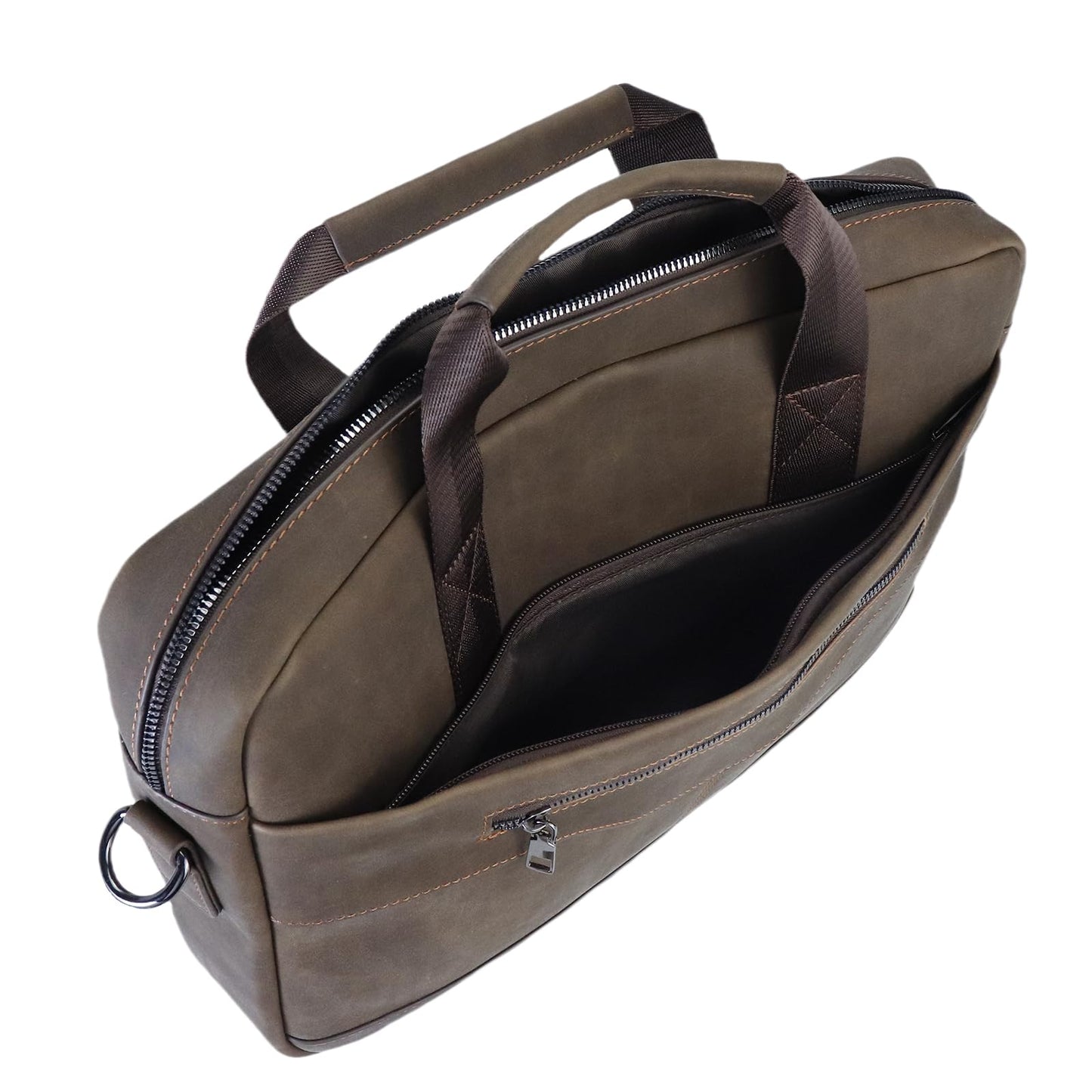 14" Roomy/15.6" Compact Laptop Messenger Bag for Men, Vintage Faux Leather Briefcase - Crossbody Business Travel Satchel (B Coffee)