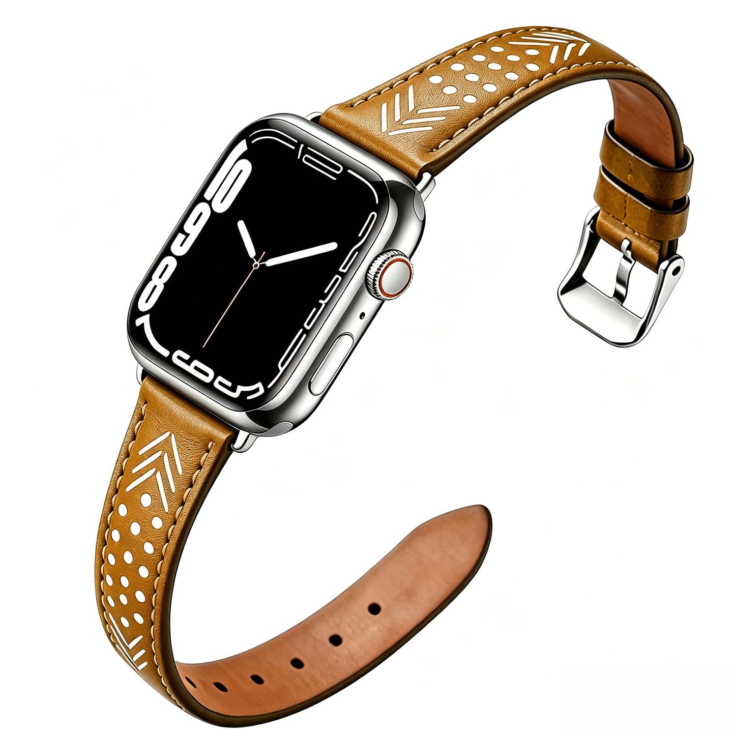 Hollow-out Genuine Leather Watch Band for Apple Watch, Dressy Strap for Women Lady Small Wrist, Compatible with Apple Watch Series 11 10 9 8 7 6 SE 3 2 1 Ultra 38mm 40mm 41mm 42mm 44mm 45mm 46mm 49mm