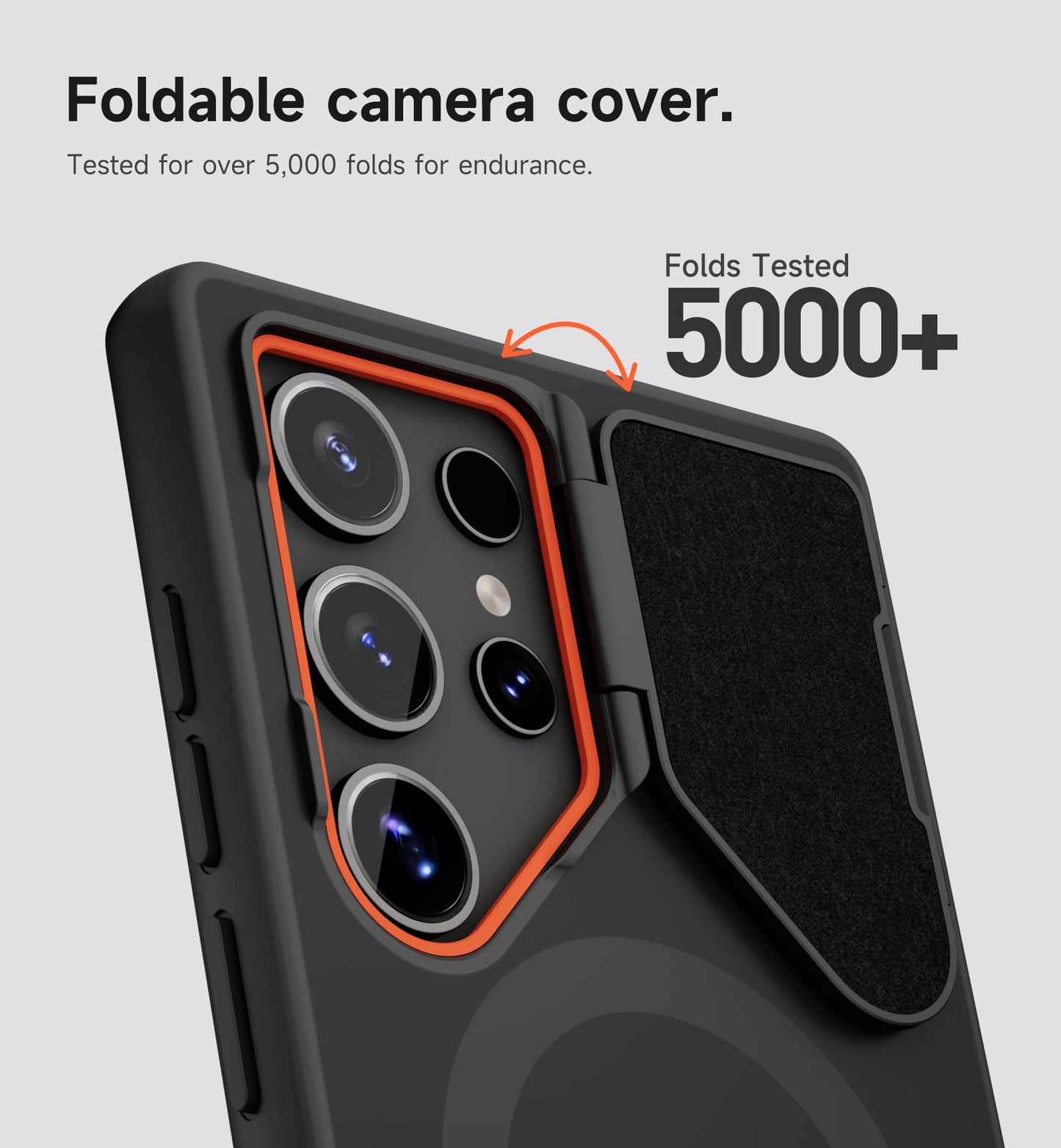 SURITCH for Samsung Galaxy S24 Ultra Phone Case, Magnetic Protective Cover with Camera Cover & Adjustable Metal Kickstand for Galaxy S24 Ultra (2024)-Black
