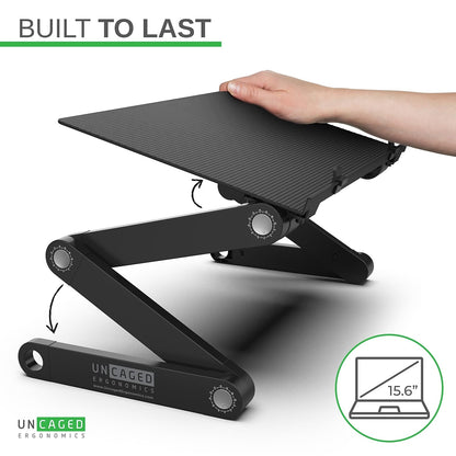 WorkEZ Adjustable Laptop Stand for Desk, Adjustable Height Laptop Stand, Ergonomic Foldable Portable PC Holder, Computer Riser, Home Office Supplies
