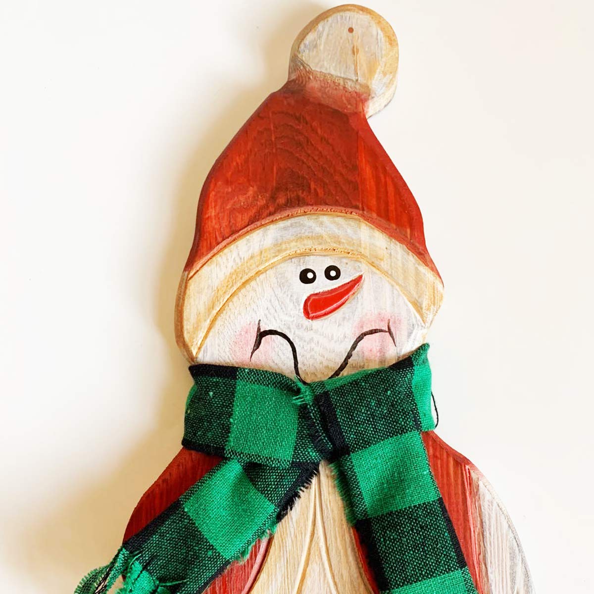Grace Home Rustic Wood Standing Snowman Figurines Christmas Ornament Tabletop Mantel Centerpieces Decoration 14.5" H (Snowman)