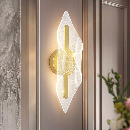 Gold Wall Lights 22.4In Indoor Wall Sconce with Remote Control LED Dimmable Wall Lights for Living Room Hallway Bathroom Bedroom Stairs
