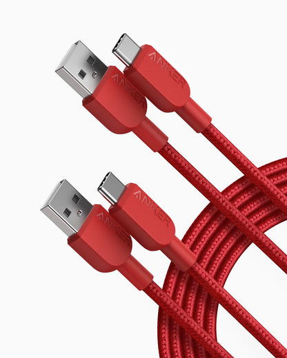 Anker USB A to USB C Cable, Charger Cord (2 Pack, 3FT), for iPhone 17 Series,Samsung Galaxy Note 10/S10+ S10, LG V30 (Black)