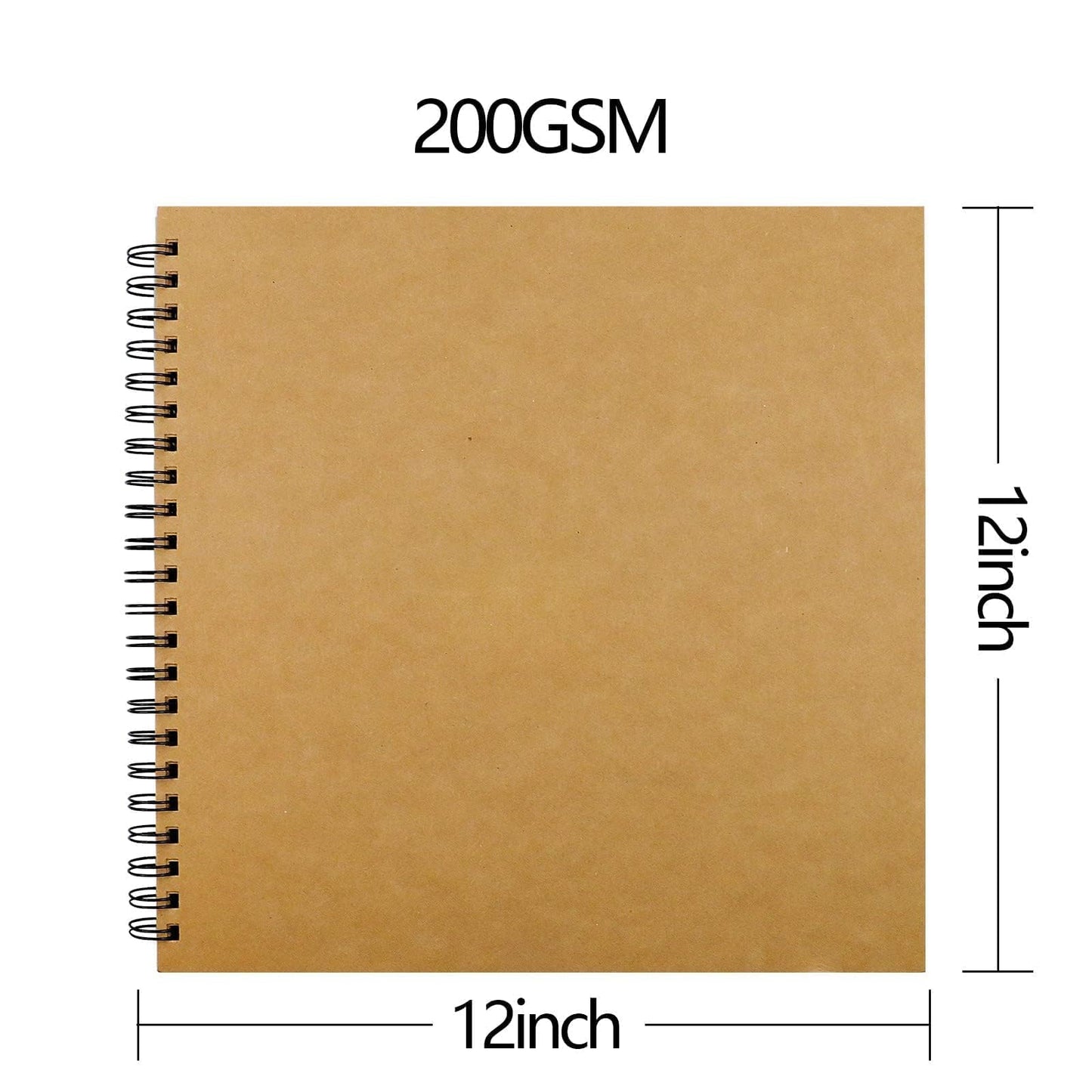UPlama 12x12 Inch Scrapbook Album 100 Pages, Hardcover Kraft Photo DIY Memory Book with Spiral Binding for Wedding Anniversary Family Photos