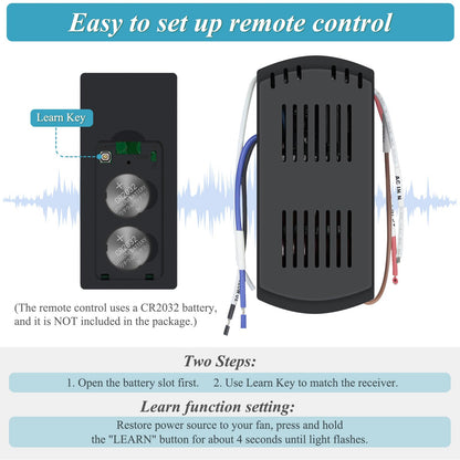 Smart WiFi Ceiling Fan Remote Control Kit, Universal 3 Speed Ceiling Fan Control with Dimmer, Compatible with Alexa, Google Assistant and Smart Life App, Remote Control Timing
